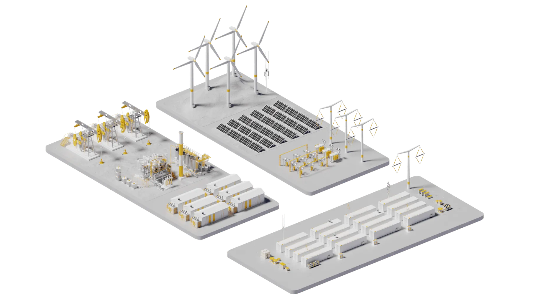 A 3d illustration of a power generation plant