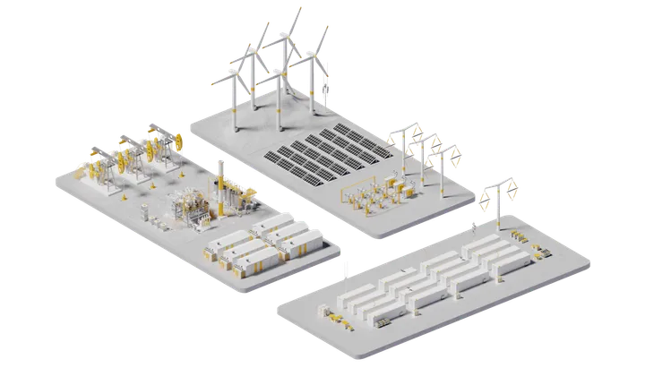 A 3d illustration of a power generation plant