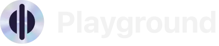 A grayscale logo of Playground